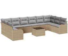 Lauko baldų komplektas Sodo Sofų Rinkinys Smėlio 55 x 55 x 37 cm poliratanas