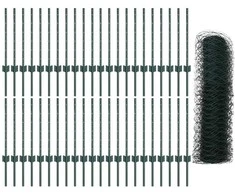 Hexagonal Fence with Post 100 x 0,6 m PVC dengtas plienas Žalia