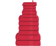 Rankšluostis Rankšluosčių rinkinys, 12vnt., raudoni, 100% medvilnė, 360g/m²
