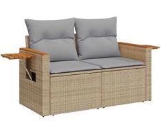 Sodo Sofų Rinkinys su pagalve 12 pcs Bežinė ir šviesiai pilka