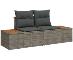 Lauko baldų komplektas Sodo Sofų Rinkinys 12 pcs Pilka poliratanas