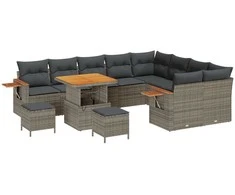 Sodo Sofų Rinkinys su pagalve 12 pcs Pilka