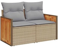 Sodo Sofų Rinkinys su pagalve 12 pcs Bežinė ir šviesiai pilka