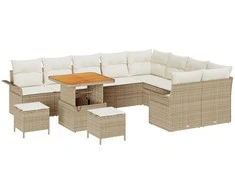Sodo Sofų Rinkinys su pagalve 12 pcs Bežinė ir kreminė