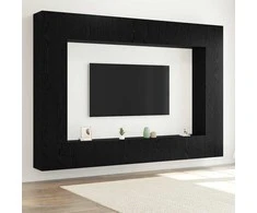 TV staliukas TV spintelių komplektas 8 pcs Juodas ąžuolas 100 x 30 x 30 cm