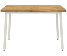 120 x 70 x 75 cm Kietos akacijos mediena Balta Stačiakampio