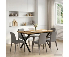 120 x 80 x 75 cm Kietos akacijos mediena Balta ir juoda