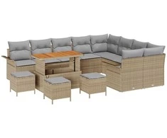 Sodo Sofų Rinkinys su pagalve 13 pcs Bežinė ir šviesiai pilka