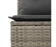 Lauko baldų komplektas Sodo Sofų Rinkinys 13 pcs Pilka poliratanas