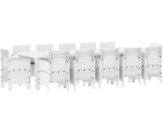Sodo valgomojo komplektas su pagalve 13 pcs Balta
