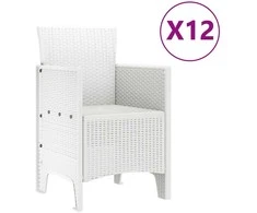 Sodo valgomojo komplektas 13 pcs Balta Polt ratanas