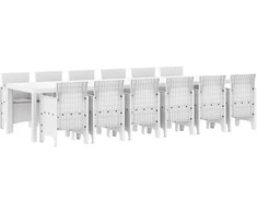 Sodo valgomojo komplektas 13 pcs Balta Polt ratanas