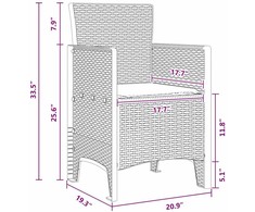 Lauko baldų komplektas Sodo valgomojo komplektas 13 pcs Antracitas Polt ratanas