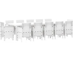 Sodo valgomojo komplektas 13 pcs Baltas ir šviesiai pilkas
