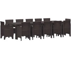 Sodo valgomojo komplektas su pagalve 13 pcs Ruda Ratanas