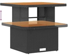 Lauko baldų komplektas Sodo Sofų Rinkinys su pagalve 13 pcs Juoda poliratanas