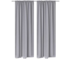 130376 2 pcs Pilkas Slot-Headed Blackout Curtains 135 x 245 cm