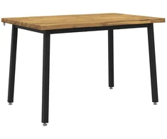 140 x 70 x 75 cm Kietos akacijos mediena Balta ir juoda