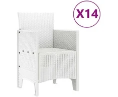 Sodo valgomojo komplektas 15 pcs Balta Polt ratanas