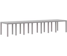 Lauko baldų komplektas Sodo valgomojo komplektas su pagalvėmis 15 vnt. Šviesiai pilka