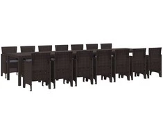 Sodo valgomojo komplektas su pagalvėmis 15 pcs Ruda PP