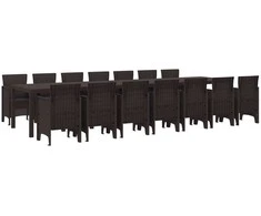 Sodo valgomojo komplektas su pagalvėmis 15 pcs Ruda PP