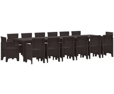 Lauko baldų komplektas Sodo valgomojo komplektas 15 pcs Ruda Polt ratanas
