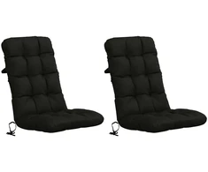 2 dalių aukštų atlošų kėdžių pagalvės VIANEN 2 pcs Juoda
