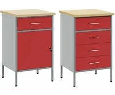 Darbo spinta 2 vnt. Raudona ir pilka 100 x 55 x 85 cm