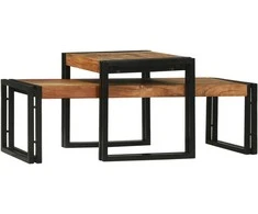 Kavos staliukas 2 pcs Ruda Kietos akacijos mediena