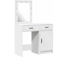 Makiažo stalas 2 pcs Balta 50 x 41 x 135 cm Apdirbta mediena