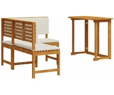 Lauko baldų komplektas Sodo suolelių komplektas 2 pcs Ruda Kietos akacijos mediena