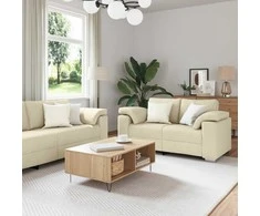 Sofa 2 pcs Kreminė 219 x 80 x 82 cm audinys