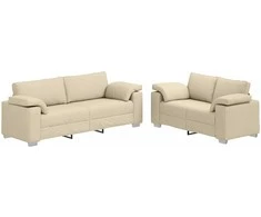 Sofa 2 pcs Kreminė 219 x 80 x 82 cm audinys