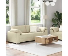 Sofa 2 pcs Kreminė 219 x 80 x 82 cm audinys