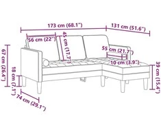 Sofa Sofos komplektas 2 vnt. Mėlyna Poliesteris