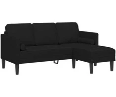 Sofa Sofos komplektas 2 vnt. Juoda Poliesteris