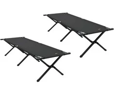 Sulankstoma Kempingo Lova 2 pcs Juoda 193 x 69 x 45 cm