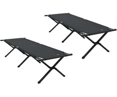 Sulankstoma Kempingo Lova 2 pcs Juoda 193 x 69 x 45 cm