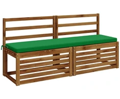 2 dalių suoliuko pagalvės SOEST 2 vnt. 100% poliesteris Žalia