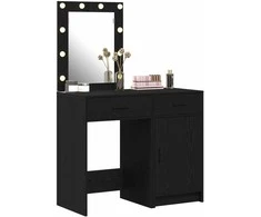 Makiažo stalas 2 pcs Juoda 50 x 41 x 135 cm Apdirbta mediena