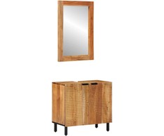 Vonios baldų rinkinys 2 pcs Ruda akacijos medienos masyvas