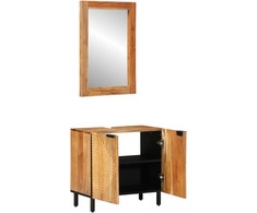 Vonios baldų rinkinys 2 pcs Ruda akacijos medienos masyvas