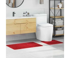 Antisklidus vonios kilimėlių rinkinys 2 pcs Raudona PP