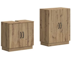 2 dalių vonios spintelių rinkinys HOORN Artisano ąžuolo