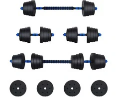 2-in-1 hantelių rinkinys 40kg Juoda ir mėlyna