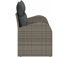 Sodo sofa su pagalve Pilka 124 x 62 x 69cm poliratanas