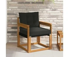 2 Vienetas Lauko sofa Kietos akacijos mediena Natūrali