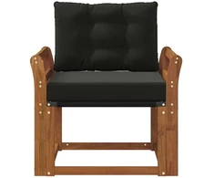 2 Vienetas Lauko sofa Kietos akacijos mediena Natūrali