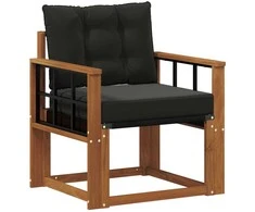 2 Vienetas Lauko sofa Kietos akacijos mediena Natūrali